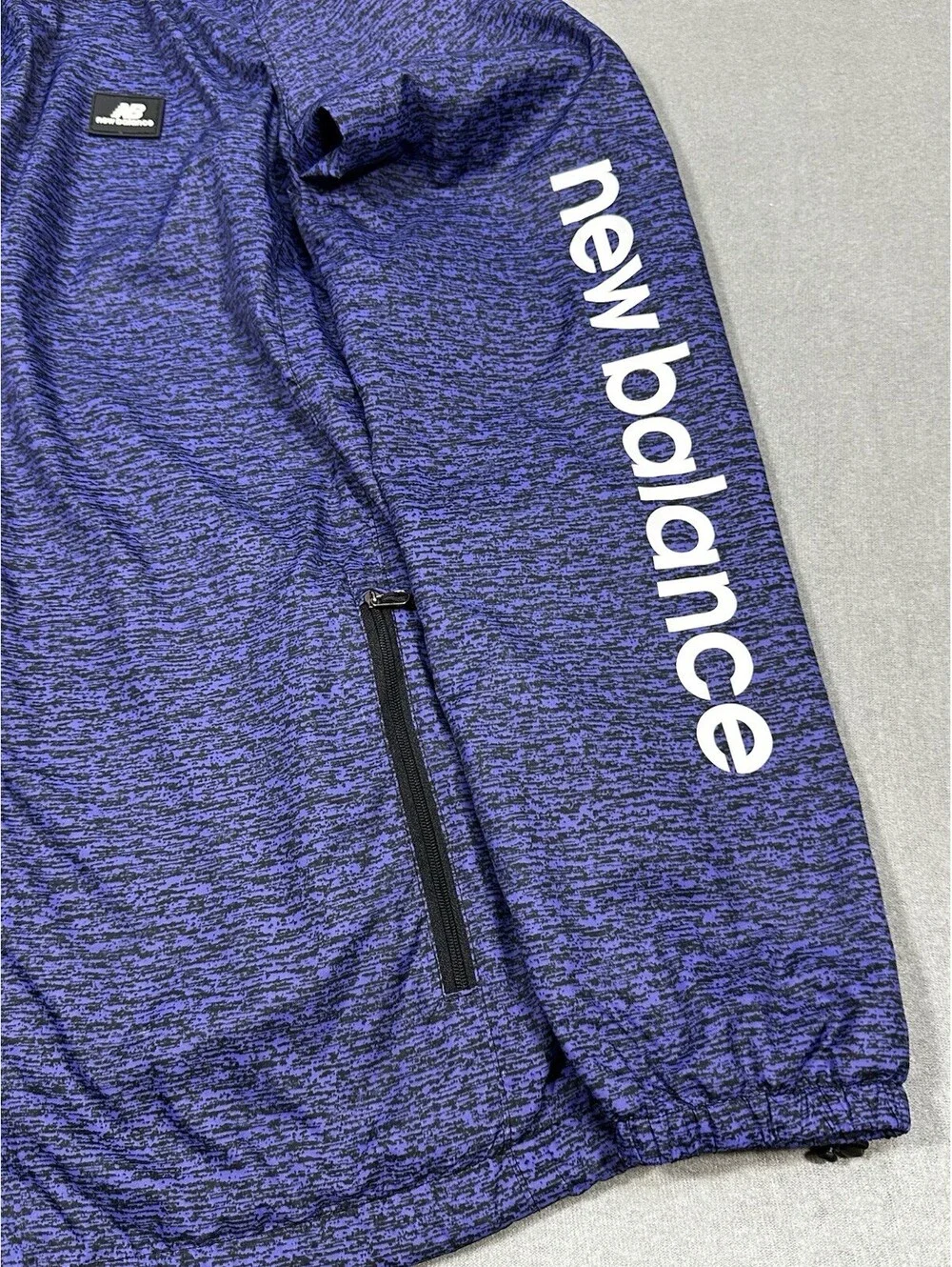 New Balance Men’s Full Zip Hooded Jacket Purple Black Size M